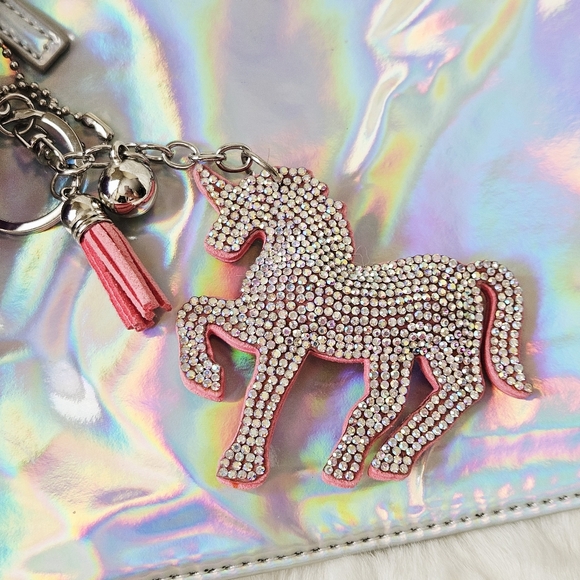 Iridescent Hologram Bag with Unicorn Charms - Picture 4 of 11